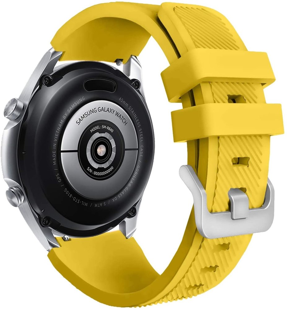 Strap-it Strap-it Bracelet silicone Samsung Galaxy Watch 3 45mm (jaune)