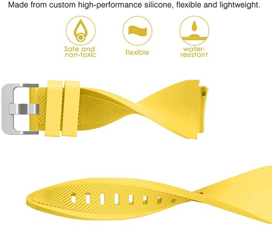 Strap-it Strap-it Bracelet silicone Samsung Galaxy Watch 3 45mm (jaune)