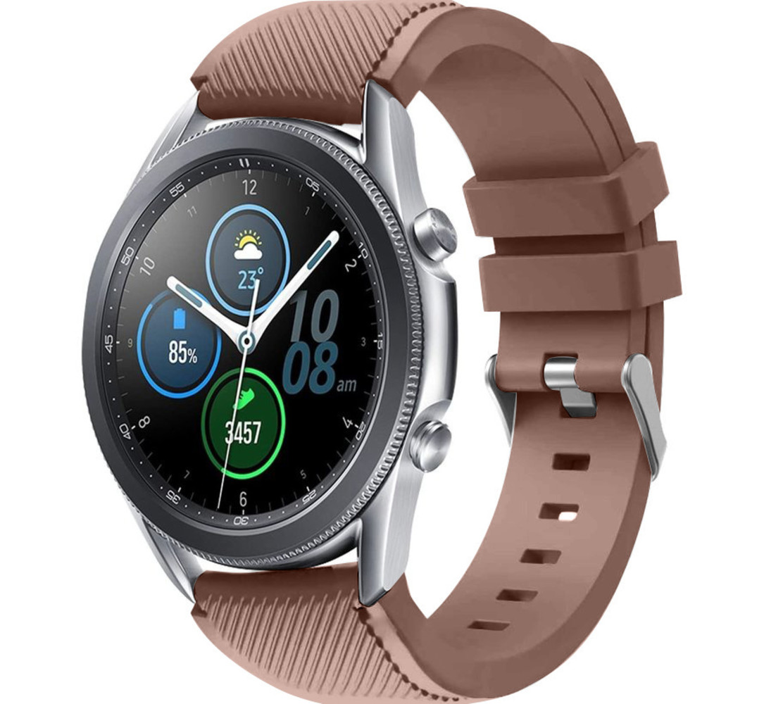Strap-it Strap-it Bracelet silicone Samsung Galaxy Watch 3 45mm (marron café)