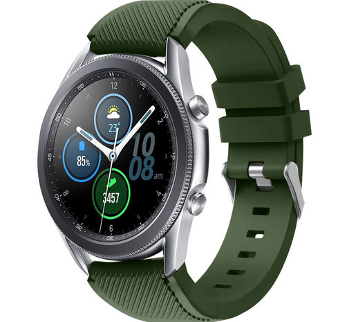 Strap-it Strap-it Bracelet silicone Samsung Galaxy Watch 3 45mm (vert armée)