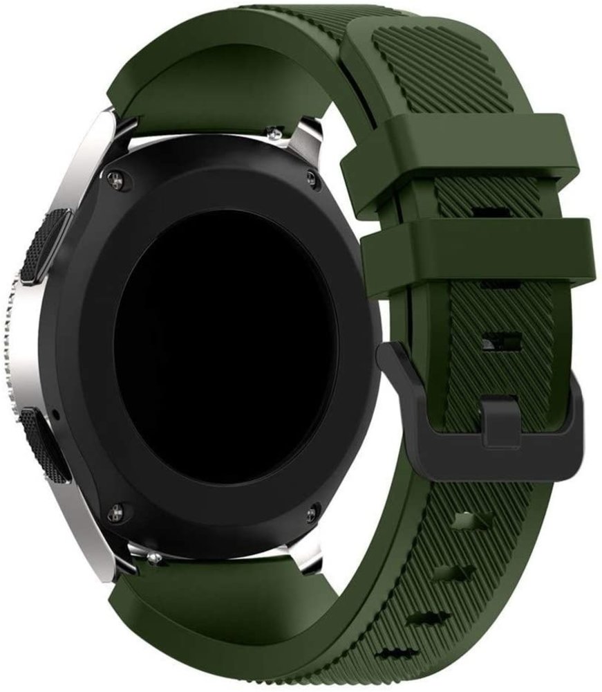 Strap-it Strap-it Bracelet silicone Samsung Galaxy Watch 3 45mm (vert armée)