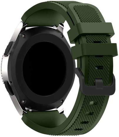 Strap-it Strap-it Bracelet silicone Samsung Galaxy Watch 3 45mm (vert armée)