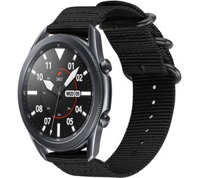 Strap-it Bracelet nylon boucle Samsung Galaxy Watch 3 45mm (noir)