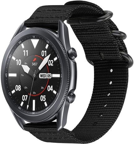 Strap-it Strap-it Bracelet nylon boucle Samsung Galaxy Watch 3 45mm (noir)