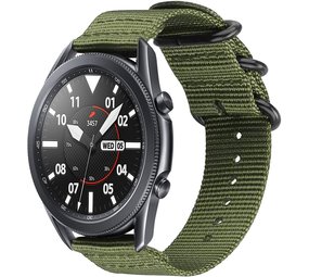 Strap-it Bracelet nylon boucle Samsung Galaxy Watch 3 45mm (vert)