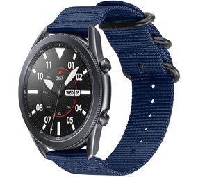 Strap-it Bracelet nylon boucle Samsung Galaxy Watch 3 45mm (bleu)