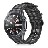 Strap-it Bracelet nylon boucle Samsung Galaxy Watch 3 45mm (noir/gris)