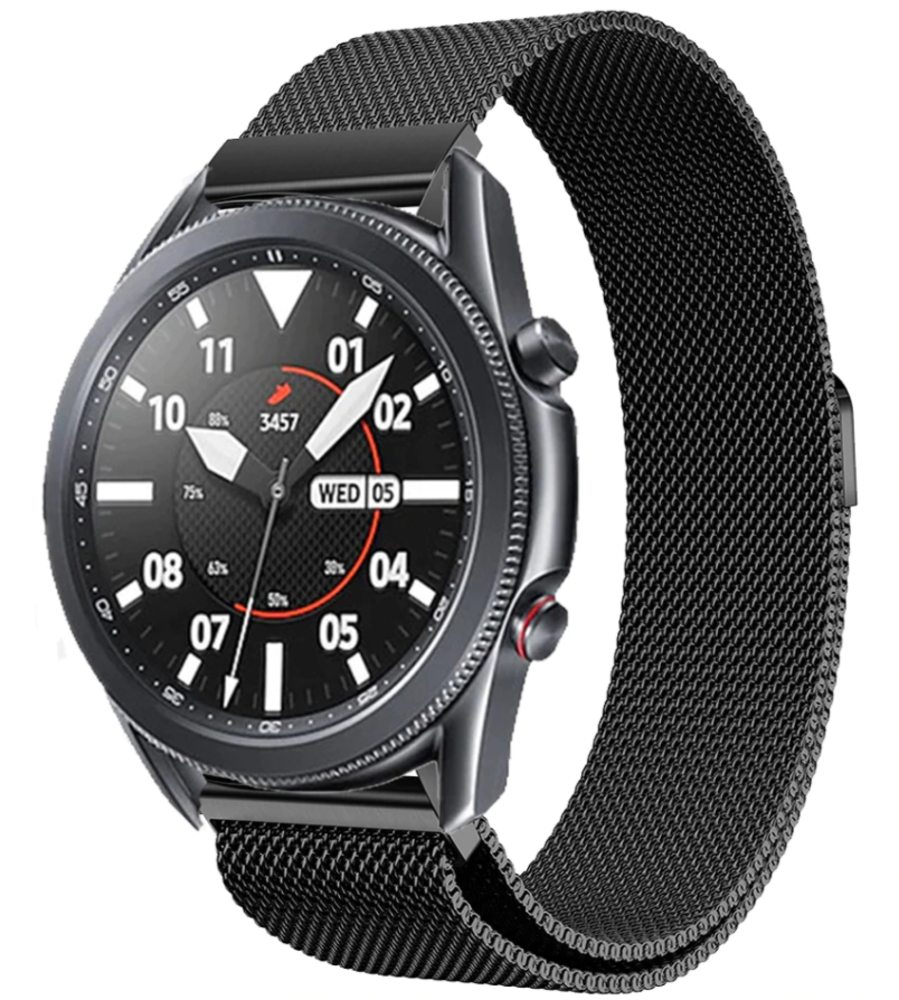 Strap-it Strap-it Bracelet Milanais Samsung Galaxy Watch 3 45mm (noir) Strap-it Strap-it Bracelet Milanais Samsung Galaxy Watch 3 45mm (noir)