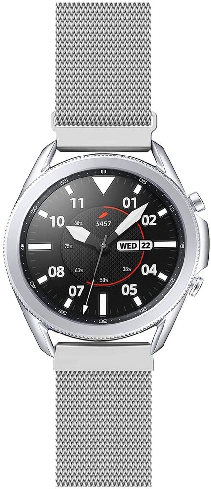 Strap-it Strap-it Bracelet Milanais Samsung Galaxy Watch 3 45mm (argent) Strap-it Strap-it Bracelet Milanais Samsung Galaxy Watch 3 45mm (argent)