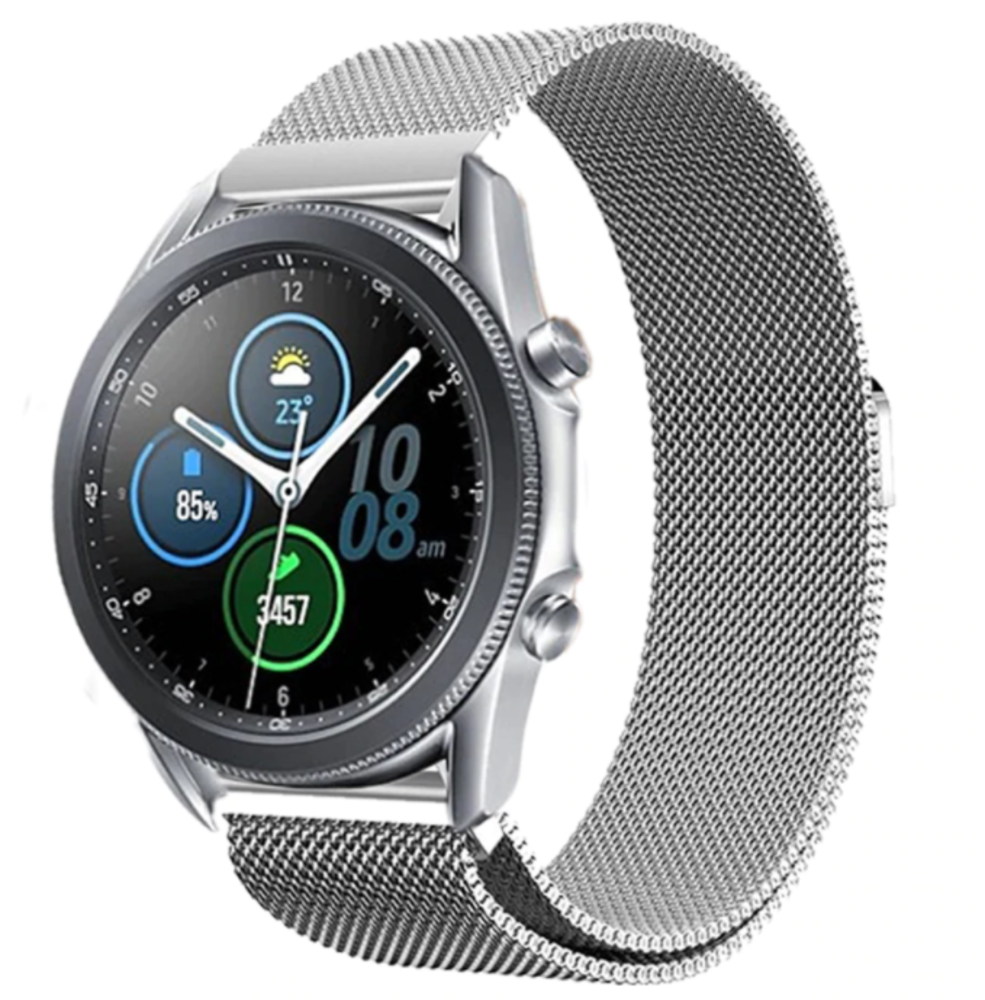Strap-it Strap-it Bracelet Milanais Samsung Galaxy Watch 3 45mm (argent) Strap-it Strap-it Bracelet Milanais Samsung Galaxy Watch 3 45mm (argent)