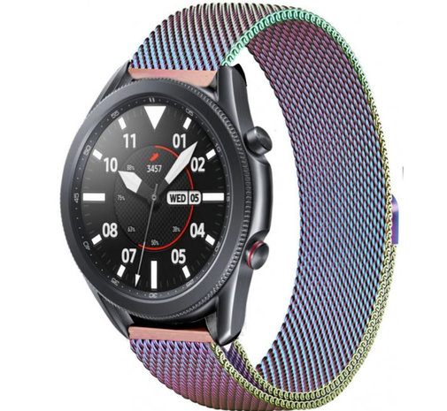 Strap-it Strap-it Bracelet Milanais Samsung Galaxy Watch 3 45mm (arc-en-ciel)
