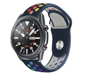 Strap-it Bracelet sport Samsung Galaxy Watch 3 45mm (bleu foncé/multicolore)