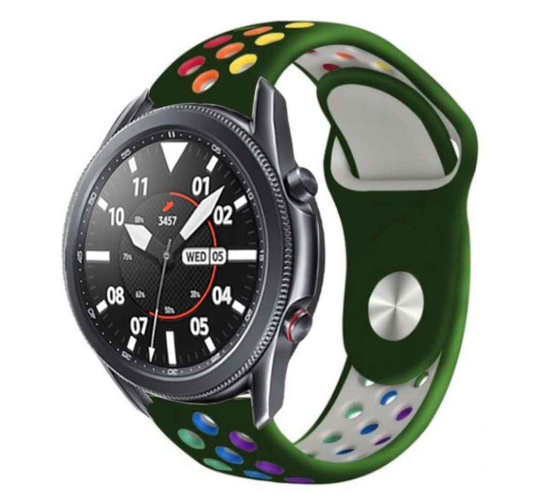 Strap-it Strap-it Bracelet sport Samsung Galaxy Watch 3 45mm (vert armée/multicolore)