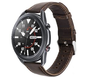 Strap-it Bracelet cuir Samsung Galaxy Watch 3 45mm (marron foncé)