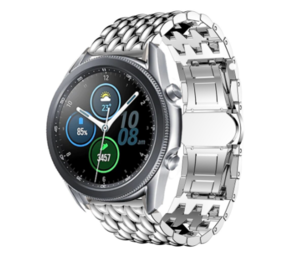 Strap-it Bracelet acier dragon Samsung Galaxy Watch 3 45mm (argent)