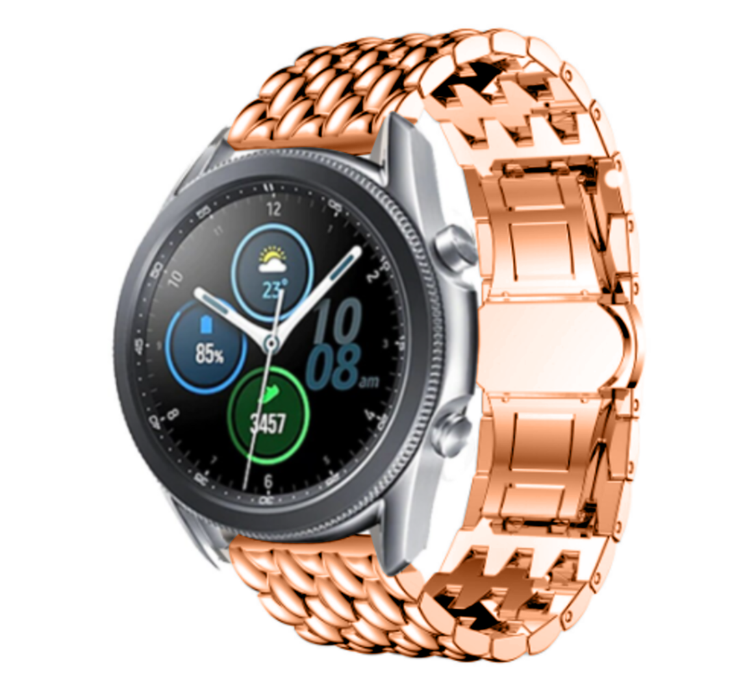 Strap-it Strap-it Bracelet acier dragon Samsung Galaxy Watch 3 45mm (or rose)