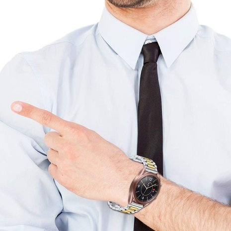 Strap-it Strap-it Bracelet acier Samsung Galaxy Watch 3 41mm (argent/or)