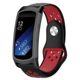 Strap-it Bracelet sport Samsung Gear Fit 2 / Fit 2 Pro (noir/rouge)
