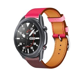 Strap-it Bracelet cuir Samsung Galaxy Watch 3 45mm (rose/marron rouge)