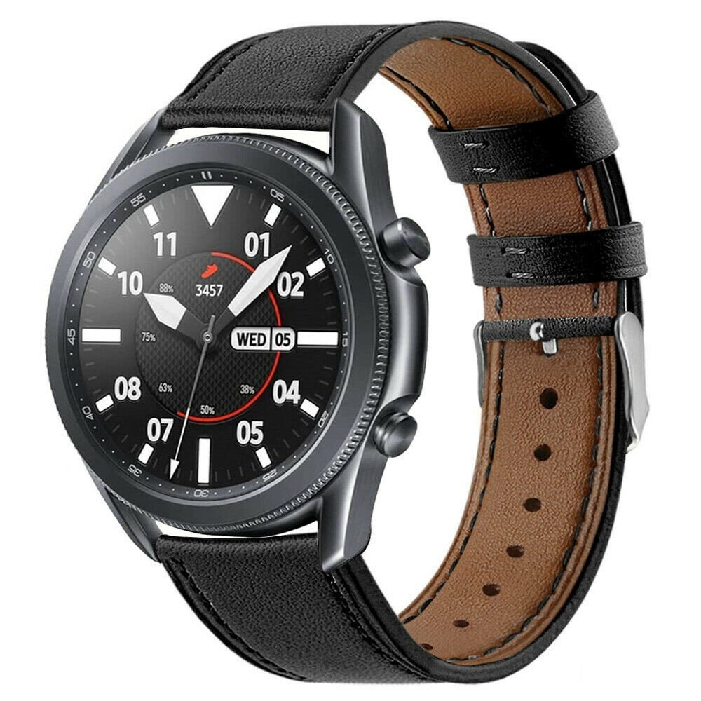 Strap-it Strap-it Bracelet cuir Samsung Galaxy Watch 3 45mm (noir élégant)