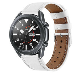 Strap-it Bracelet cuir Samsung Galaxy Watch 3 45mm (blanc)
