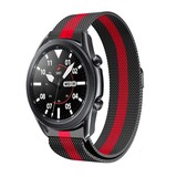 Strap-it Bracelet Milanais Samsung Galaxy Watch 3 45mm (noir/rouge)