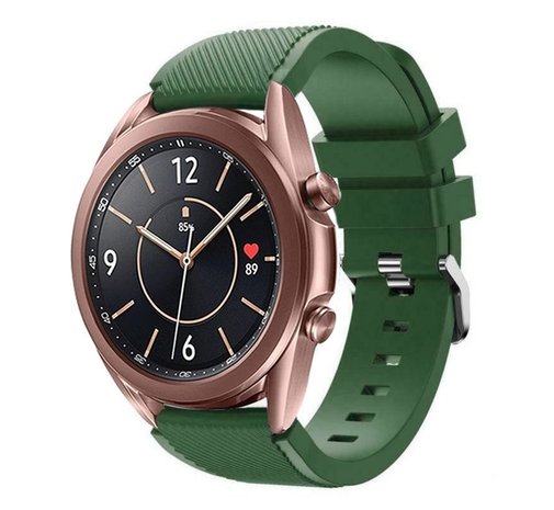 Strap-it Strap-it Bracelet silicone Samsung Galaxy Watch 3 41mm (vert armée)