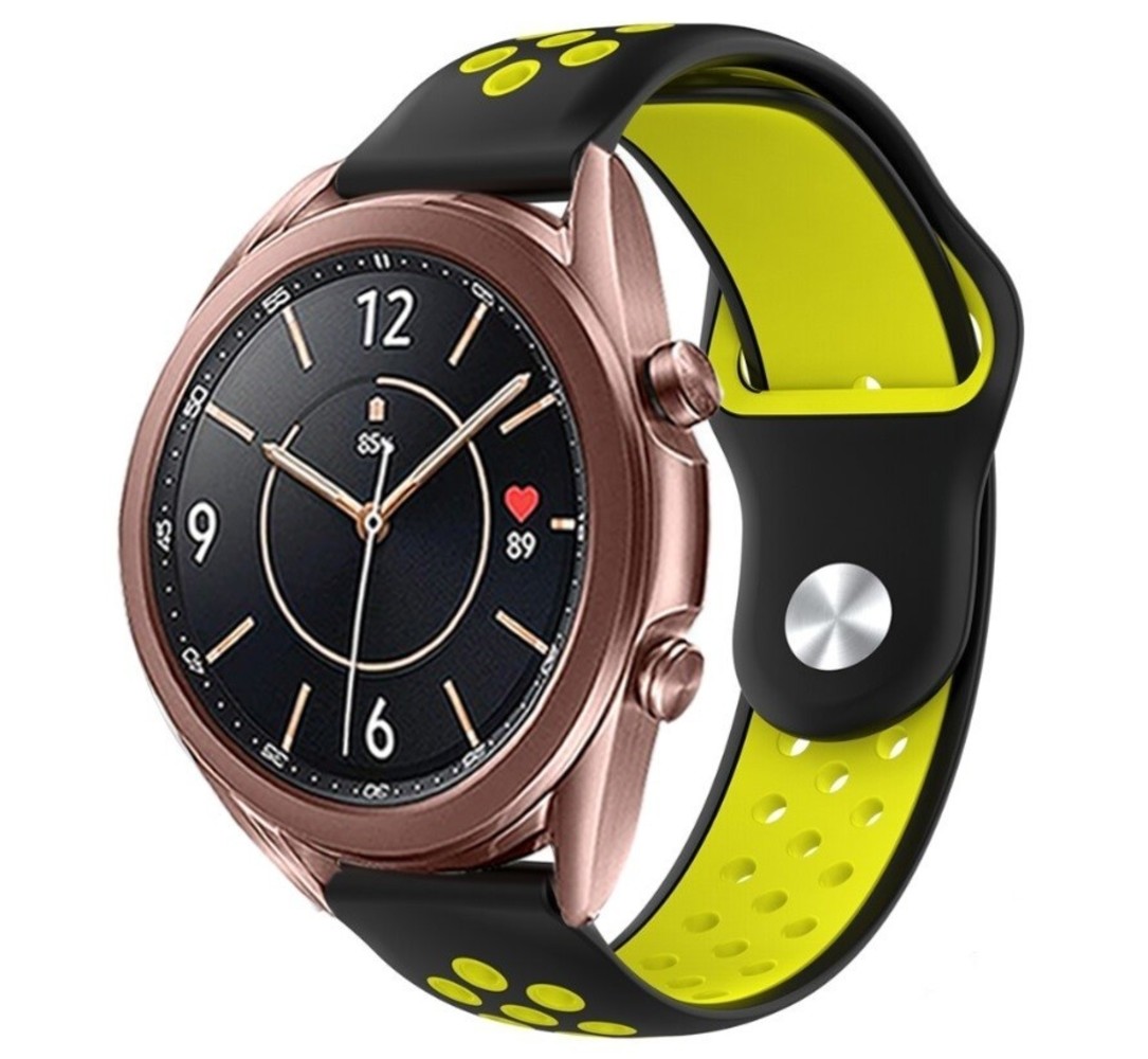 Strap-it Strap-it Samsung Galaxy Watch 3 bracelet sport 41mm (noir/jaune)