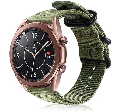 Strap-it Strap-it Bracelet nylon boucle Samsung Galaxy Watch 3 41mm (vert)
