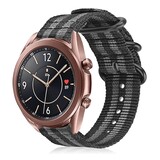 Strap-it Bracelet nylon boucle Samsung Galaxy Watch 3 41mm (noir/gris)