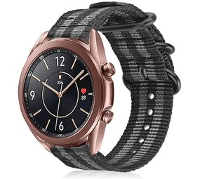 Strap-it Bracelet nylon boucle Samsung Galaxy Watch 3 41mm (noir/gris)