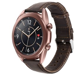 Strap-it Bracelet cuir Samsung Galaxy Watch 3 41mm (marron foncé)