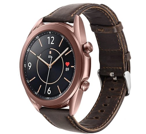Strap-it Strap-it Bracelet cuir Samsung Galaxy Watch 3 41mm (marron foncé)