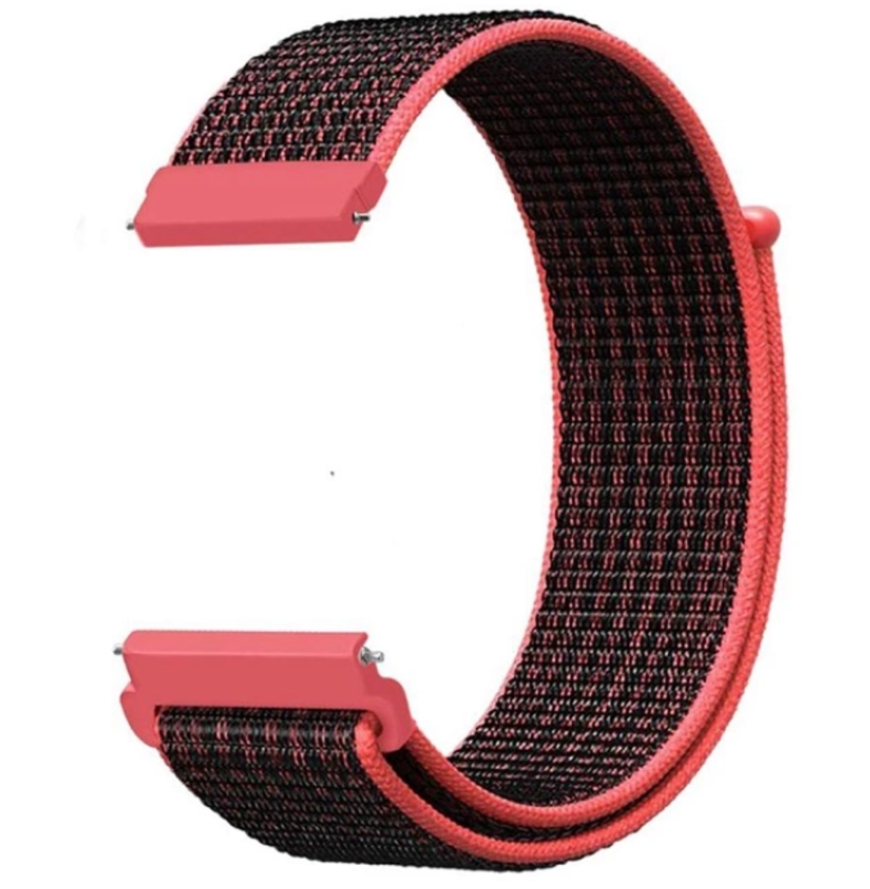 Strap-it Strap-it Bracelet nylon Samsung Galaxy Watch 46mm (noir/rouge) Strap-it Strap-it Bracelet nylon Samsung Galaxy Watch 46mm (noir/rouge)