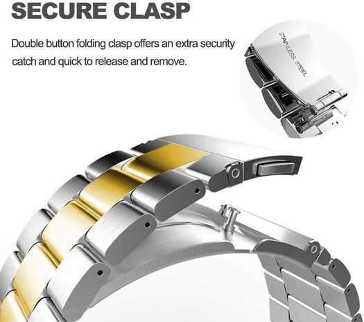 Strap it Strap it Bracelet acier Samsung Gear S3 argent or
