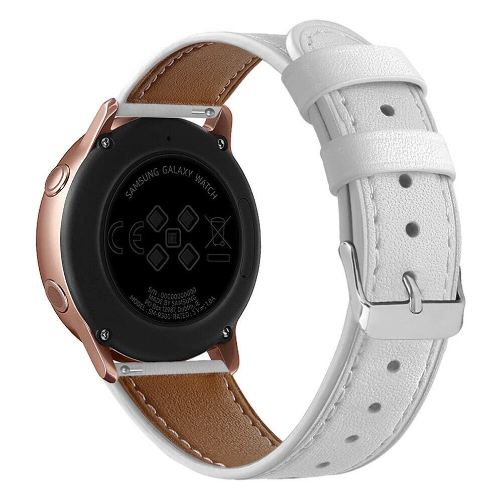 Strap-it Strap-it Bracelet cuir Samsung Galaxy Watch Active (blanc)