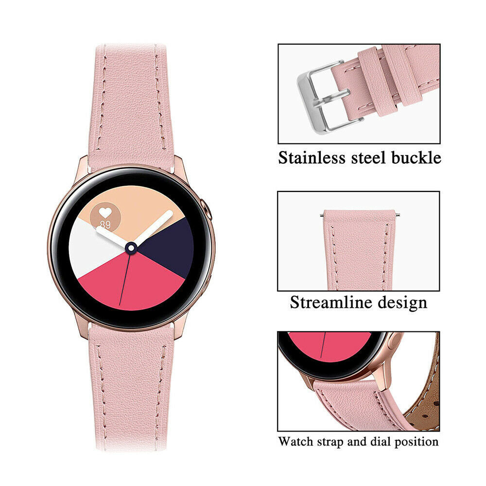 Strap-it Strap-it Bracelet cuir Samsung Galaxy Watch Active(rose)