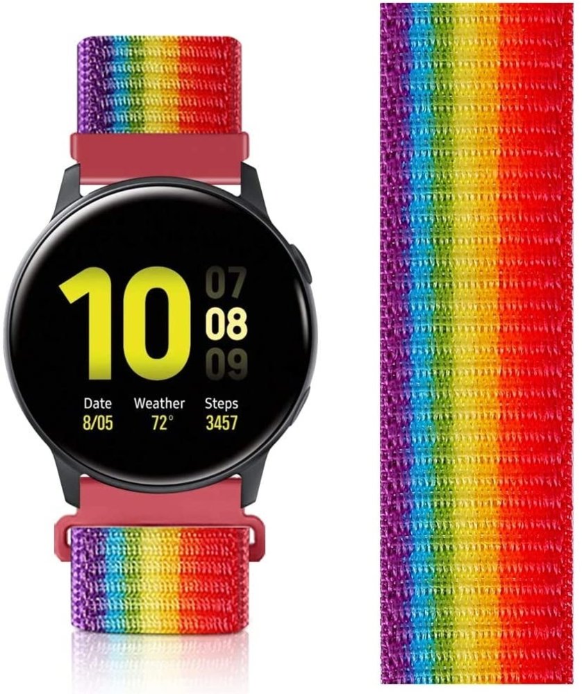 Strap-it Strap-it Bracelet nylon Samsung Galaxy Watch (arc-en-ciel) Strap-it Strap-it Bracelet nylon Samsung Galaxy Watch (arc-en-ciel)