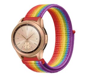 Strap-it Bracelet nylon Samsung Galaxy Watch 42mm (arc-en-ciel)