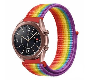 Strap-it Bracelet nylon Samsung Galaxy Watch 3 41mm (arc-en-ciel)