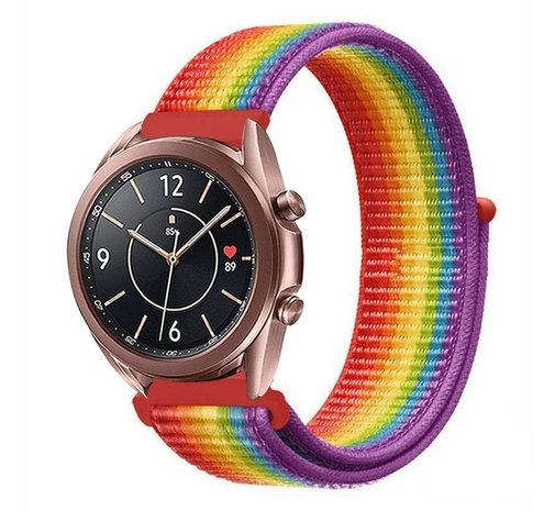 Strap-it Strap-it Bracelet nylon Samsung Galaxy Watch 3 41mm (arc-en-ciel)