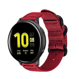 Strap-it Bracelet nylon boucle Samsung Galaxy Watch Active (rouge)