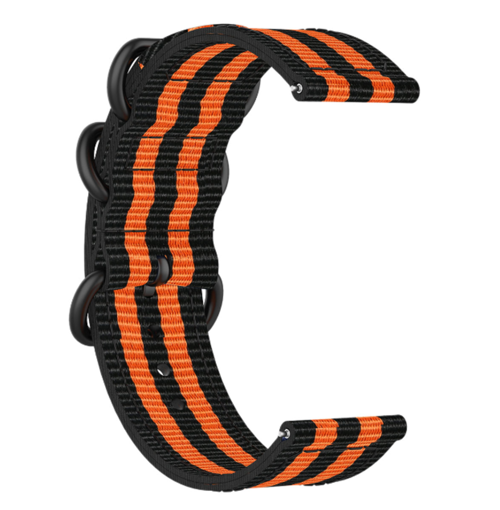 Strap-it Strap-it Bracelet nylon boucle Samsung Galaxy Watch 42mm (noir/orange)