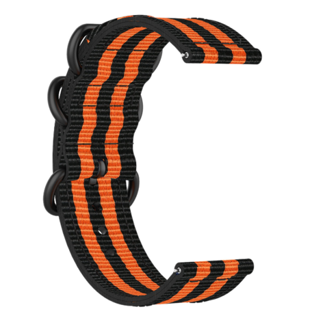 Strap-it Strap-it Bracelet nylon boucle Samsung Galaxy Watch 42mm (noir/orange)