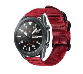 Strap-it Bracelet nylon boucle Samsung Galaxy Watch 3 45mm (rouge)