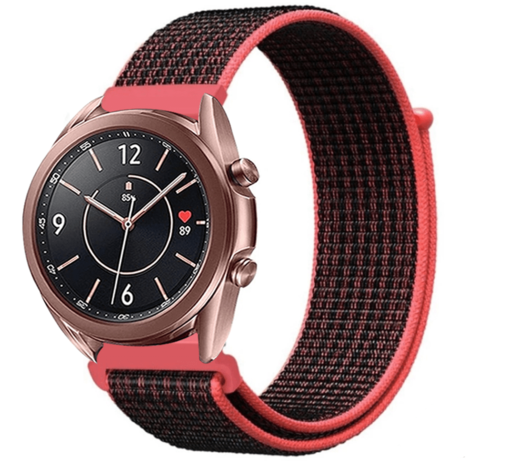 Strap-it Strap-it Bracelet nylon Samsung Galaxy Watch 3 41mm (noir/rouge)