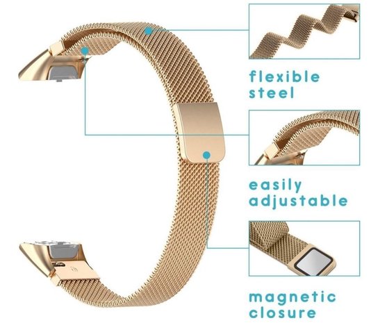 Strap-it Strap-it Bracelet Milanais Samsung Galaxy Fit (or rose)