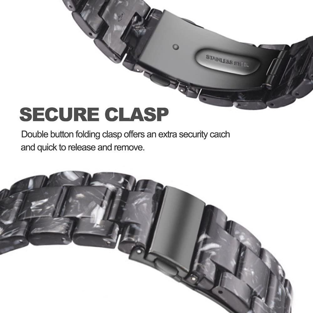 Strap-it Strap-it Bracelet résine Samsung Galaxy Watch 46mm (noir/blanc)