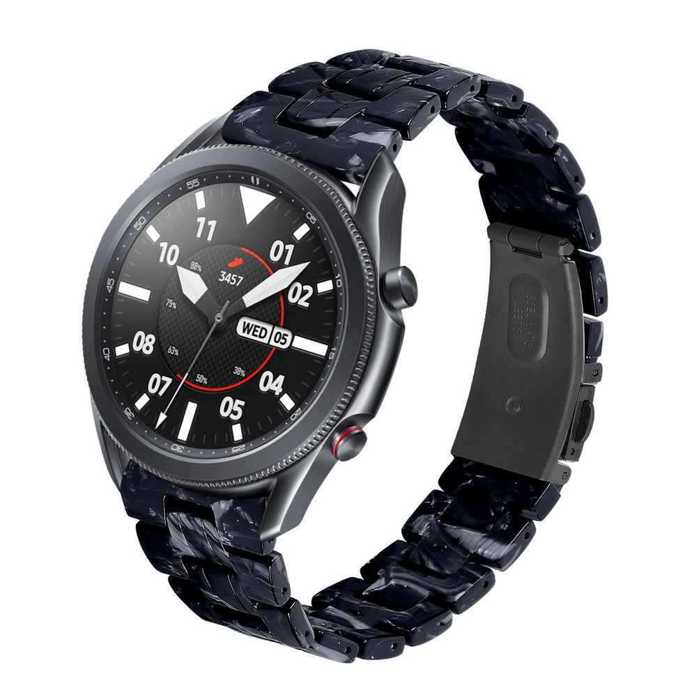 Strap-it Strap-it Bracelet résine Samsung Galaxy Watch 3 45mm (noir/blanc)