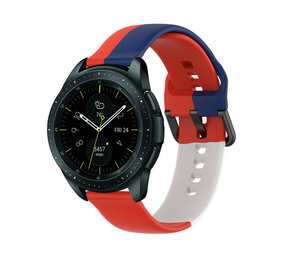Strap-it Bracelet triple sport Samsung Galaxy Watch 42mm (rouge-blanc-bleu)